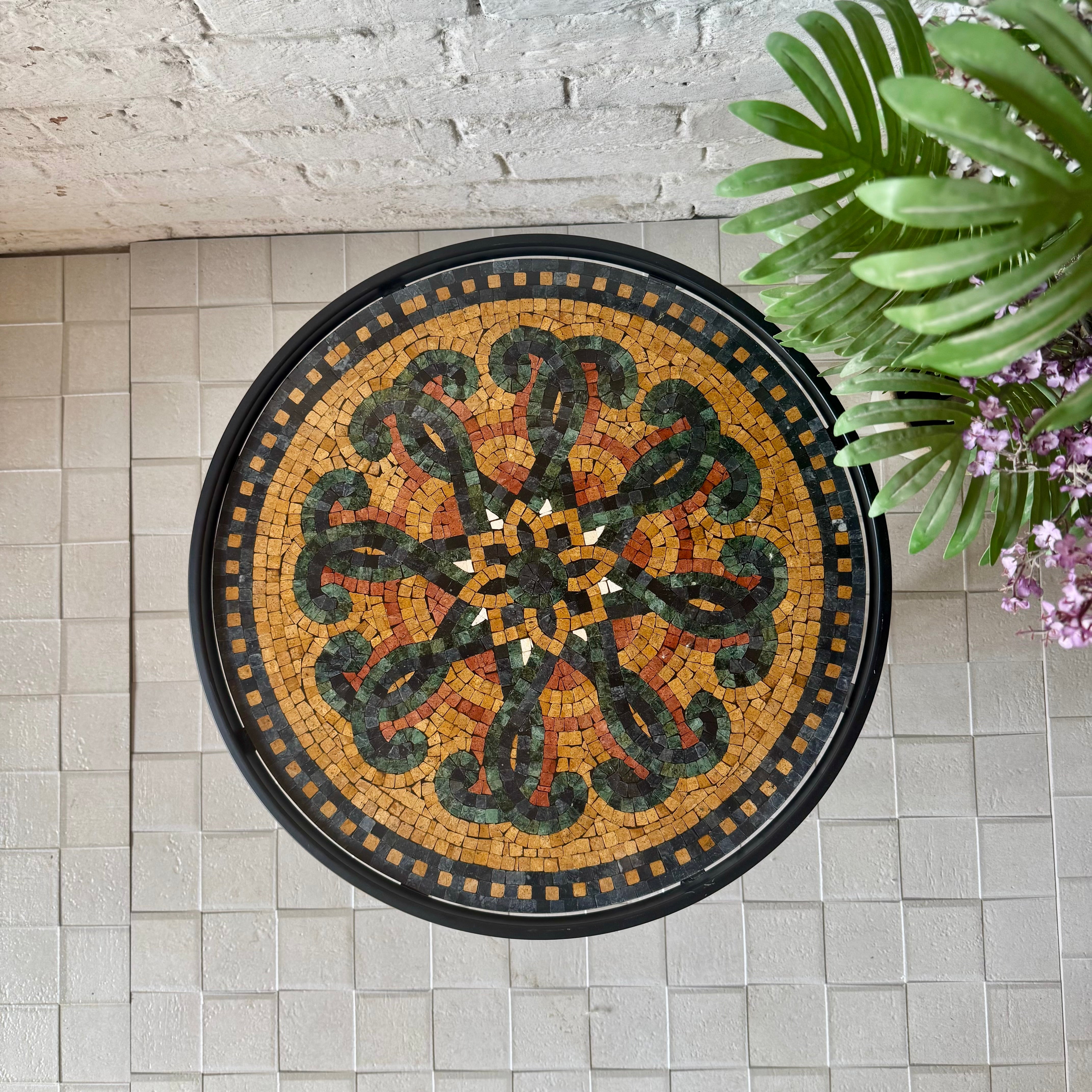 ARABESQUE PATTERN MOSAIC COFFEE TABLE FOR WESTERN HOME DECOR